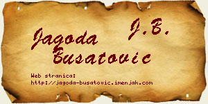 Jagoda Bušatović vizit kartica